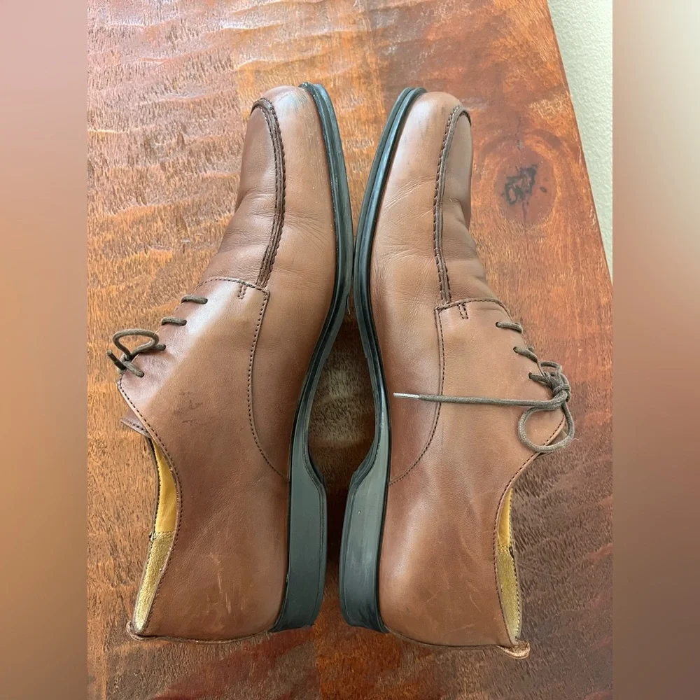 Coach Carleton brown leather lace up Oxfords Preppy Academia Career shoes sz 10